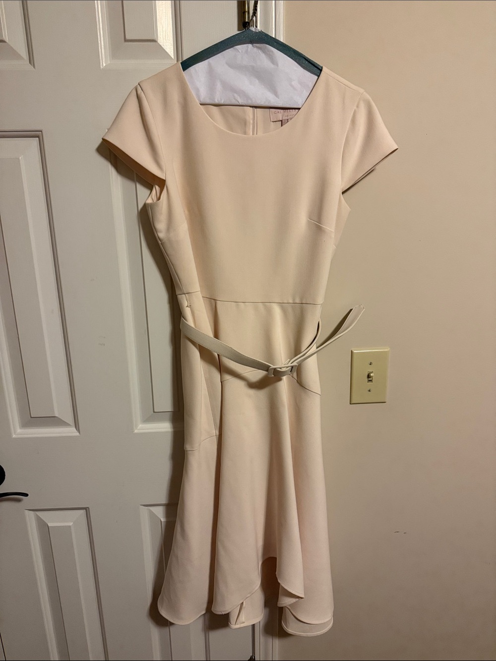 Anthropologie Soft Cream High-Low Fit Dress